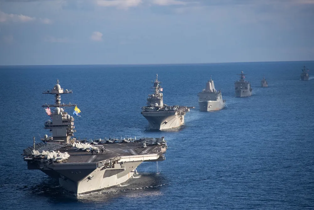 Carrier strike group at sea